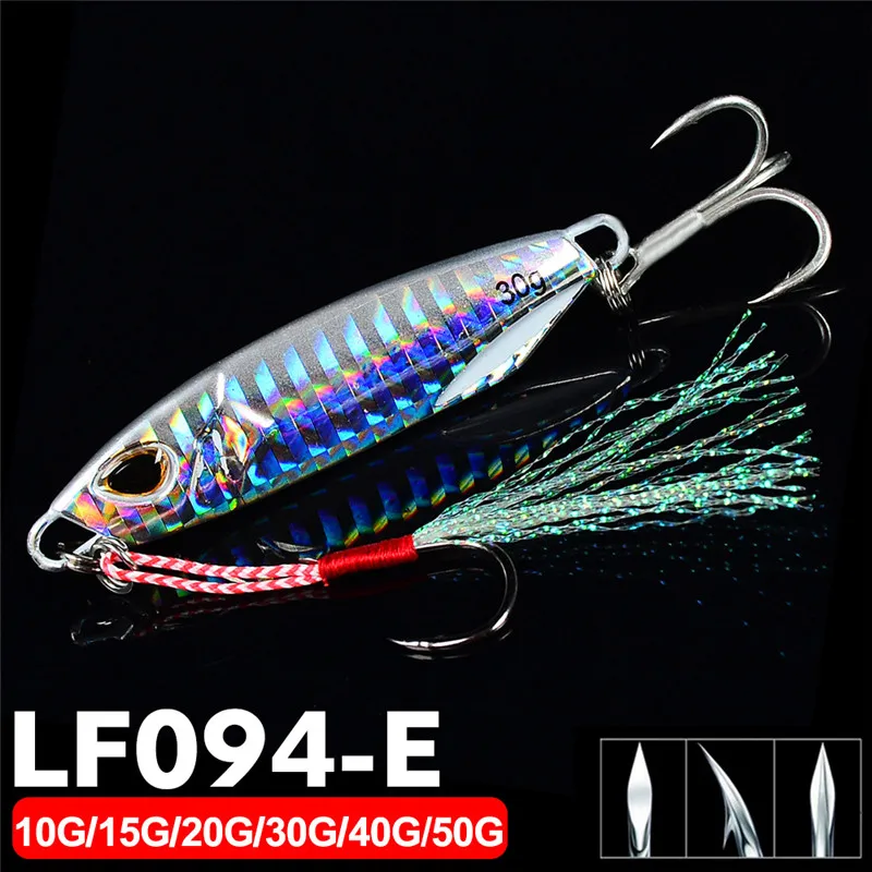 E-6Pcs-2 Hooks 6 шт. Приманка VIB для рыбалки искусственные приманки 10/15/20/30/40/50 г без крючков опускается на дно жесткие приманки крючковый лов ложки рыболовные принадлежности - Цвет: E-6Pcs-2 Hooks
