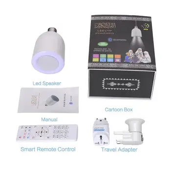 

Sq-501P Smart Speaker 6000K Color Led Lamp Speaker Remote Control Mp3 Music Speaker Lamp 60W With 2 Travel Adpater