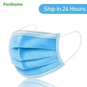 

30pcs Non Woven Earlop Face Mask 3ply Disposable Anti-Dust Mouth Mask Outdoor Facial Protective Cover Masks C1764