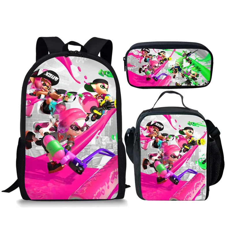 as pictures Защитник Splatoon 2 задних кармана, носки для девочек и мальчиков, Повседневное игра рюкзаки с картинками наборы 3 шт./компл. школьные ранцы Splatoon сумка школьный подарок - Цвет: as pictures