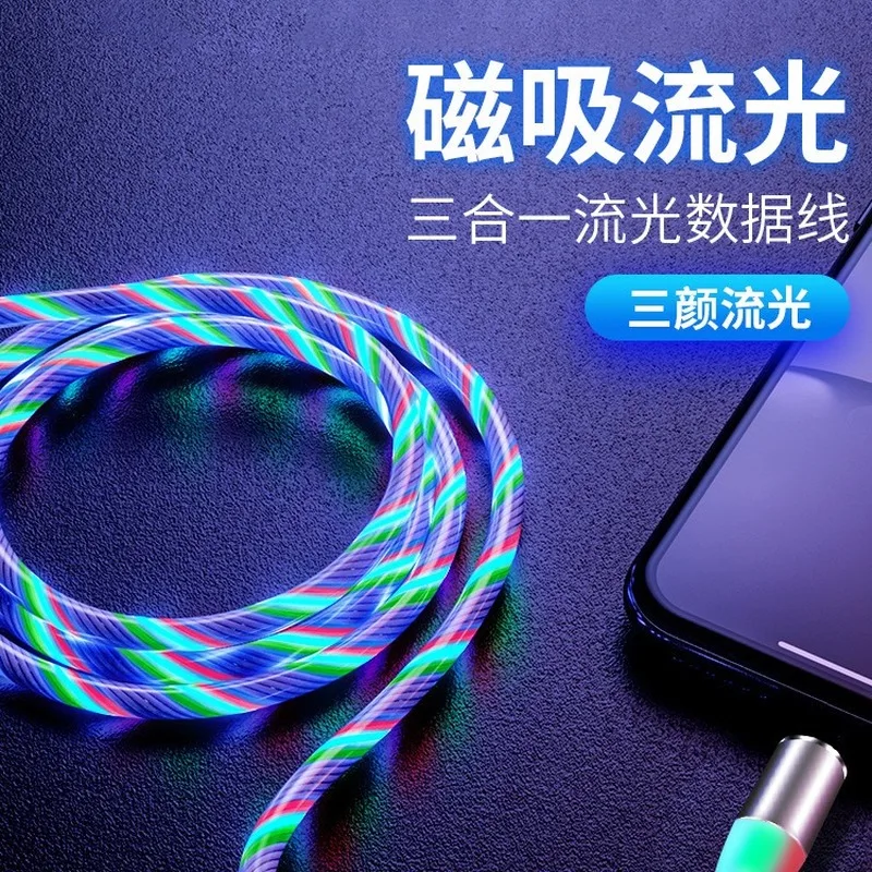 Bozhu Магнитный кабель usb type C кабель Магнитный светодиодный кабель для быстрой зарядки USB кабель микро-зарядного устройства провод для iPhone huawei samsung