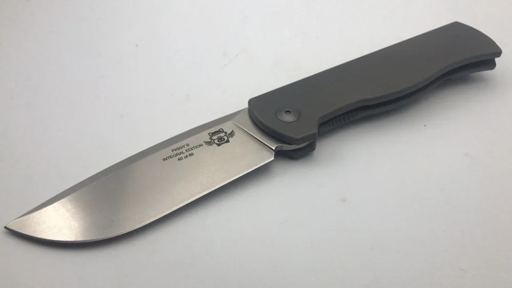 В PUPY PIGGY индивидуальный интегральный выпуск титановый M390 стальной атласный компактный складной нож для кемпинга