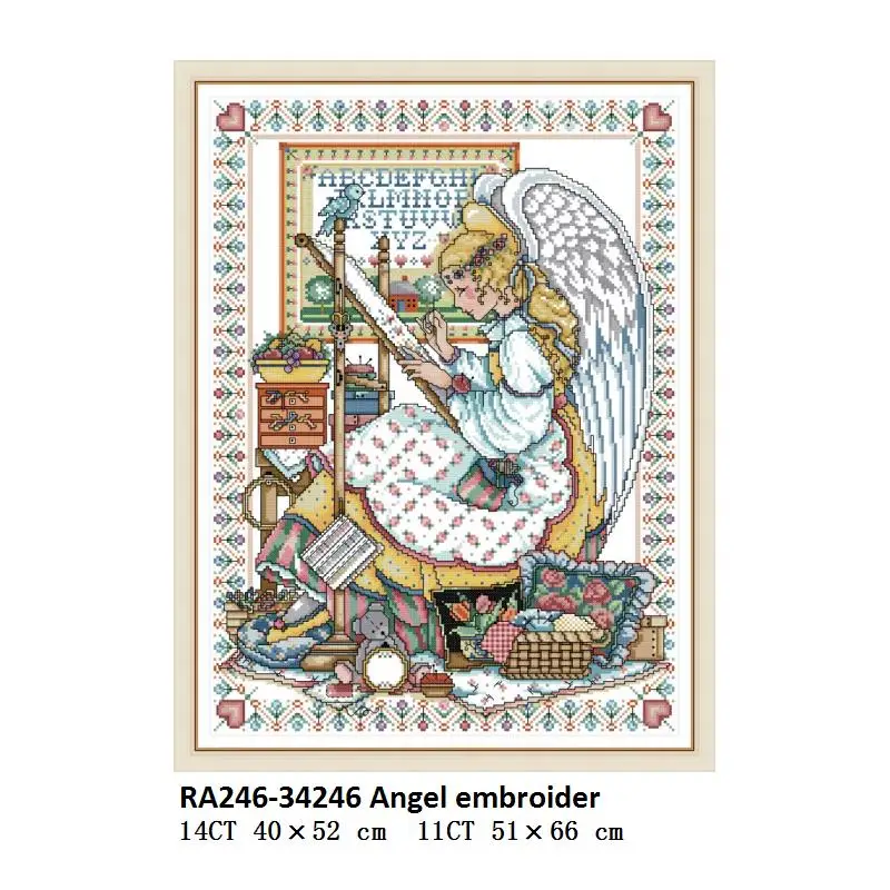 Cross Stitch RA246 Joy Sunday Вышивка крестом узоры вышивка с ангелом 11ct 14ct Печатный холст DMC нитки для вышивки крестом DIY Ручная рукоделие - Цвет: Cross Stitch RA246