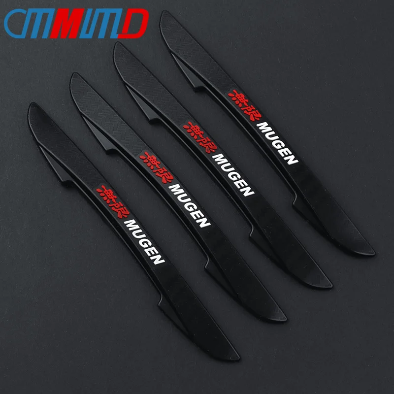 

Car Styling 4pcs Mugen logo Door Anti-collision Bumper Strip Guards Side Protector Sticker For Honda Civic Accord CRV Hrv Jazz