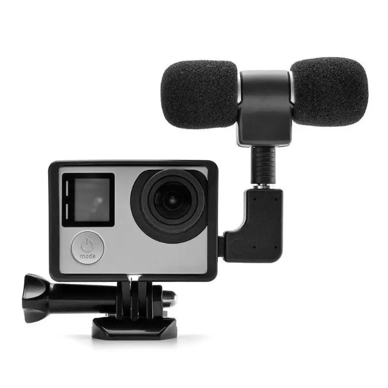 Стерео микрофон с защитным чехлом 3,5 мм микрофон для GoPro Hero 3/3+/4 камеры без шума Большой частотный диапазон звука