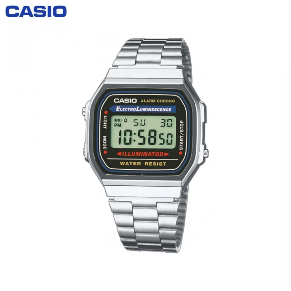 Кварцевые наручные часы Casio A 168WA 1 мужские аксессуары на браслет|Кварцевые часы| |