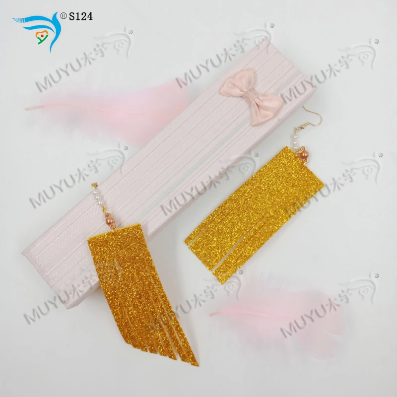 Желтый кисточка earrings-S124 руководство высечки и деревянные штампы