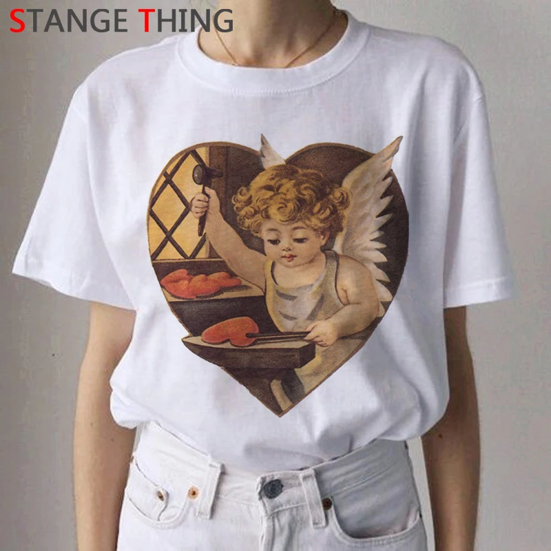 Angel Harajuku эстетические футболки для женщин Ullzang Grunge Винтажная Футболка модная забавная футболка с героями мультфильмов корейский стиль футболки женские - Цвет: 9941
