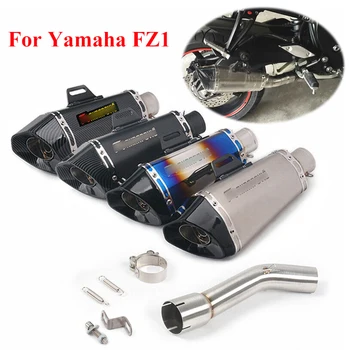 

Slip-on For Yamaha FZ1 Exhaust System Modified Muffler Tips Connect Middle Link Pipe With db Killer FZ1 Motorcycle Exhaust Pipe