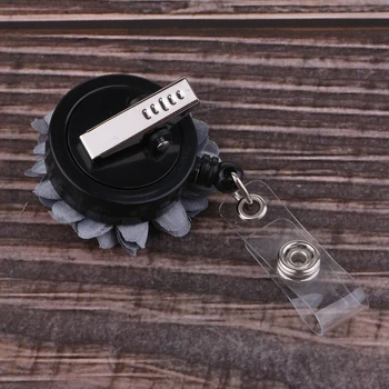 

6pcs Cute Fashionable Adorable Flower Reels Id Clip Card Document Badge Holders