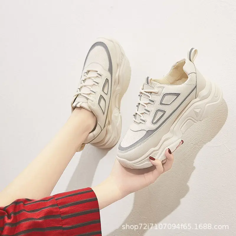 

Daddy Sports Sandals Women's 2019 Summer New Style Korean-style Mesh Breathable Hollow out Thick Bottomed Extra High Mesh Shoes