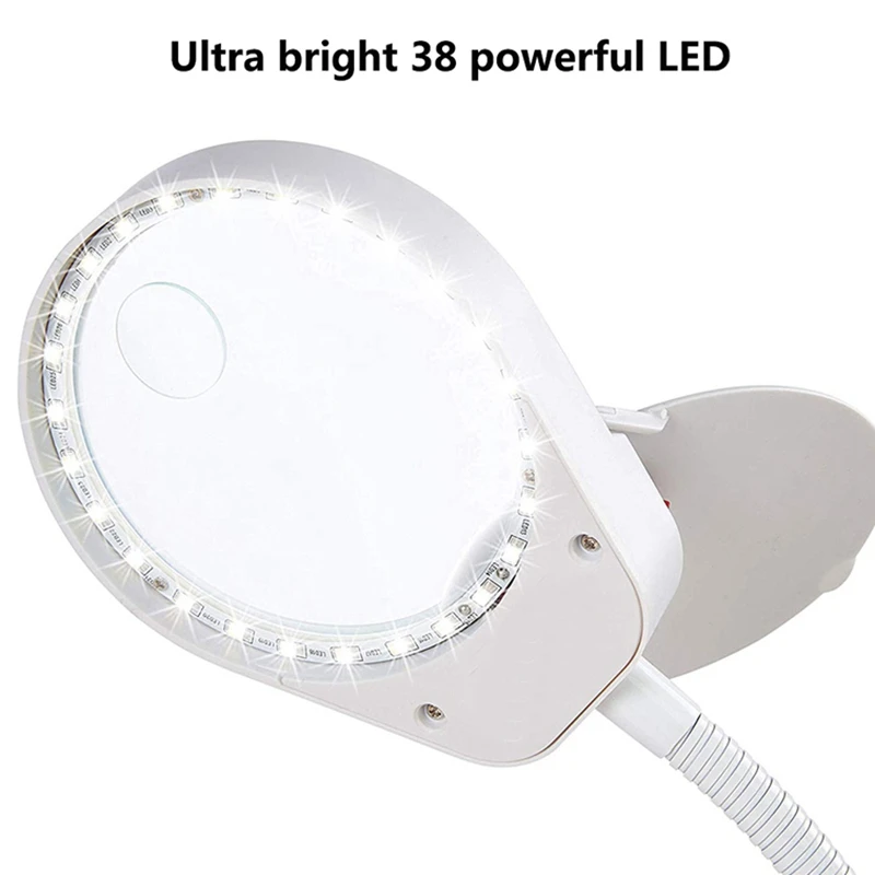  for Reading Repairing Embroidery Magnifier Led 3X/10X Magnifier Table Light Dimmable Brightness Adj