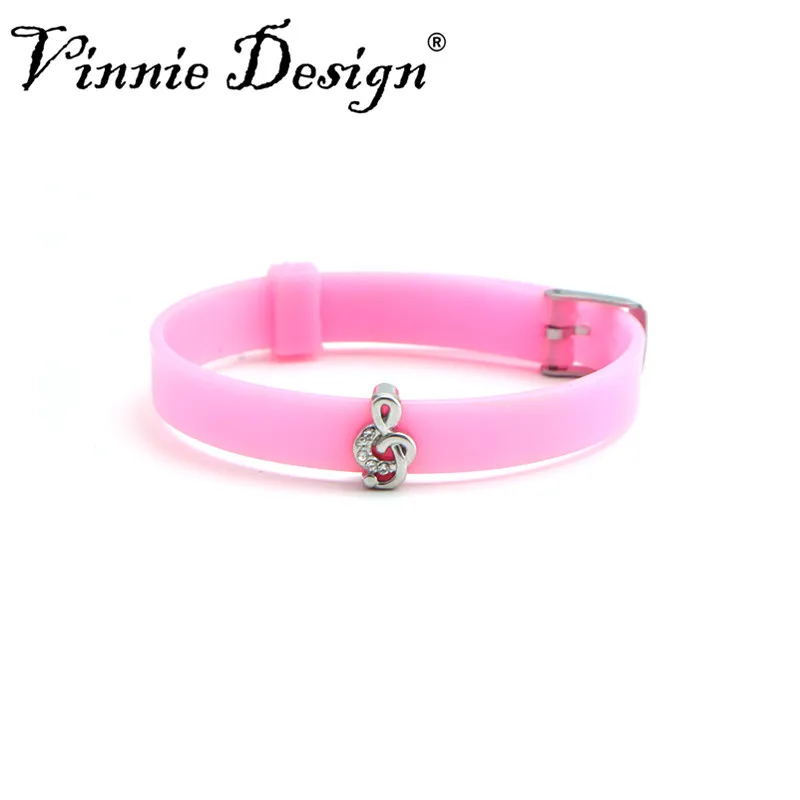 pink 8 мм широкий силиконовый браслет с 1 шт. Хранитель слайд красивые браслеты для детей подарок для женщин - Окраска металла: pink
