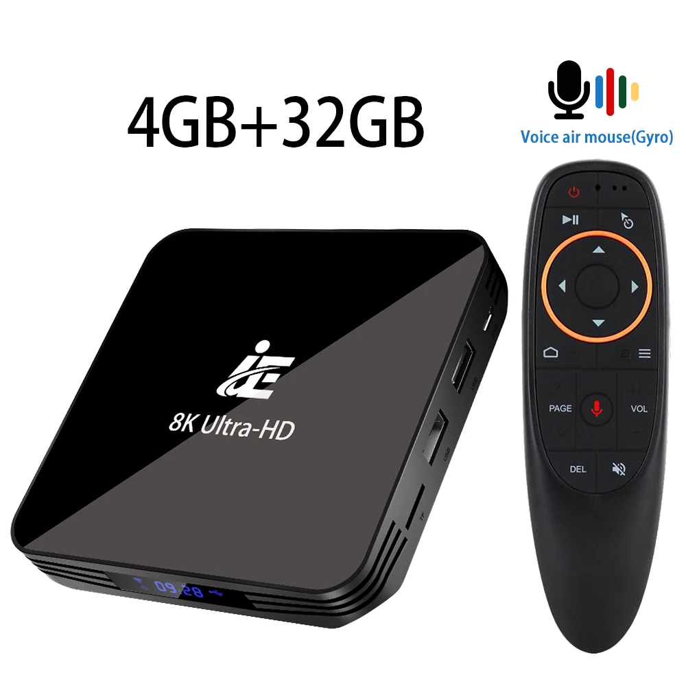32G with Airmouse IE X3 воздуха Android 9,0 8K 4K ТВ коробка ультра-hd XDR Youtube Netflix 1000 м 5G Wi-Fi Amlogic S905X3, 4 Гб оперативной памяти, 32 Гб встроенной памяти, 64 ГБ set top tv BOX - Цвет: 32G with Airmouse