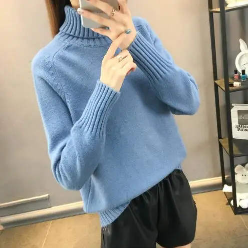 Fdfklak Casual new pull femme pullover sweater women thick warm knit top woman winter clothes turtleneck women's sweaters