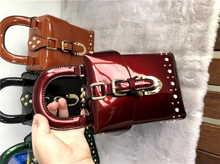 Bolsos PU Leather Crossbody Bags For Women Green rivet Shoulder Messenger Bag Lady Shopping Purses Handbags crossbody bags