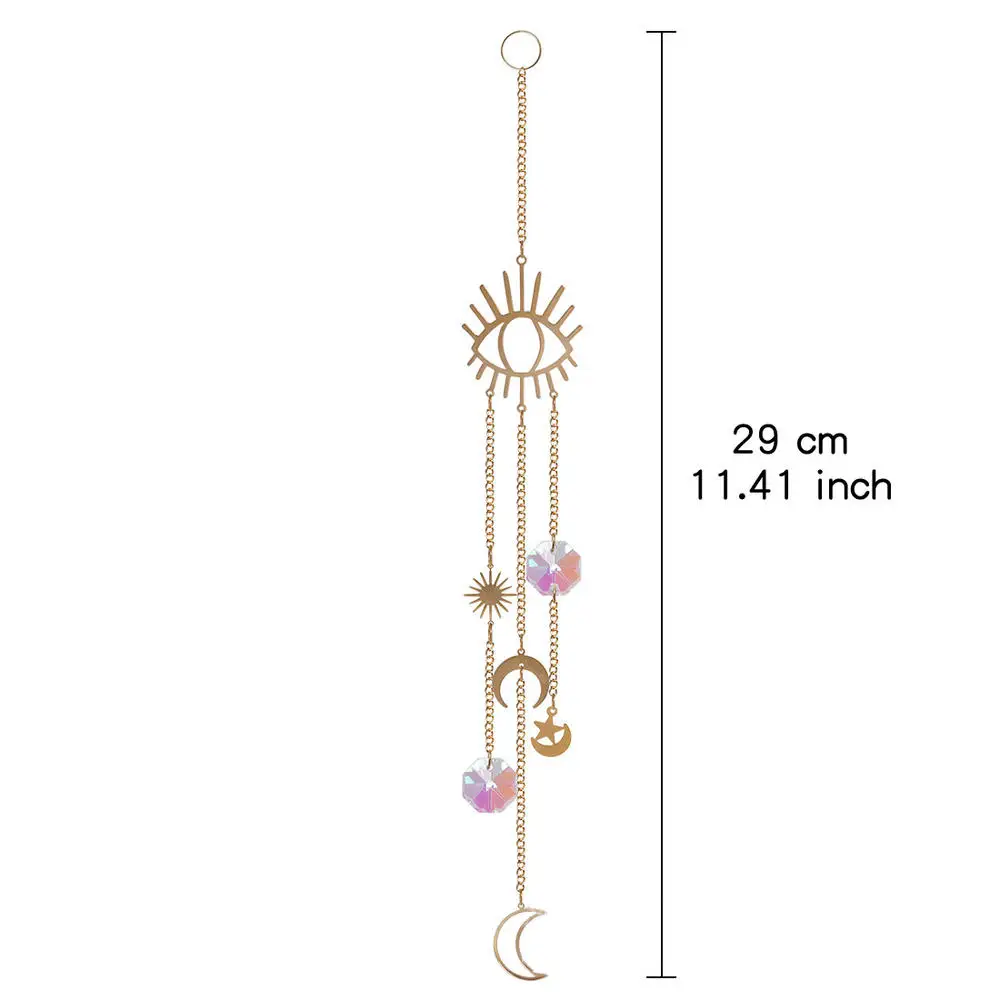 Crystal Suncatcher Prism Window Rainbow Maker Moon Crystal Ball Amethyst Pendant Sun Catcher ​Hanging Ornament Garden Decor