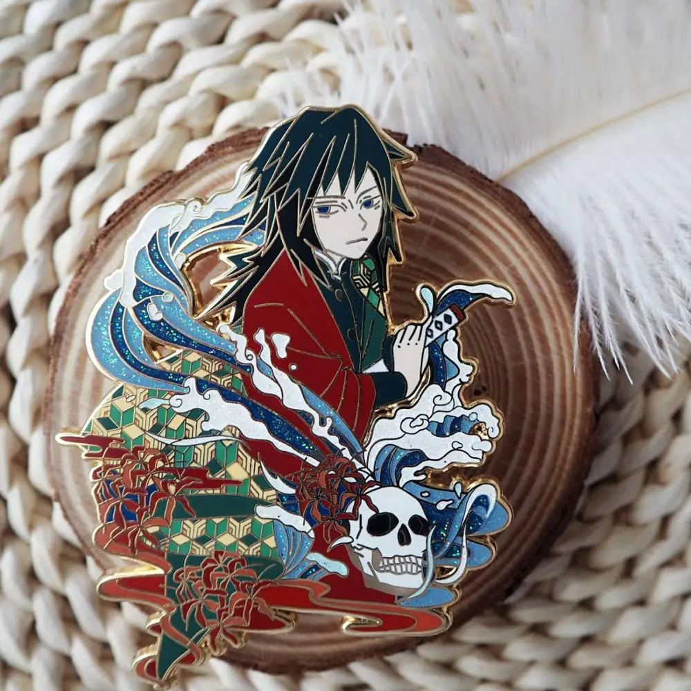 Аниме Демон Истребительница Kimetsu без Yaiba значок томилочка Giyuu Косплэй брошь на
