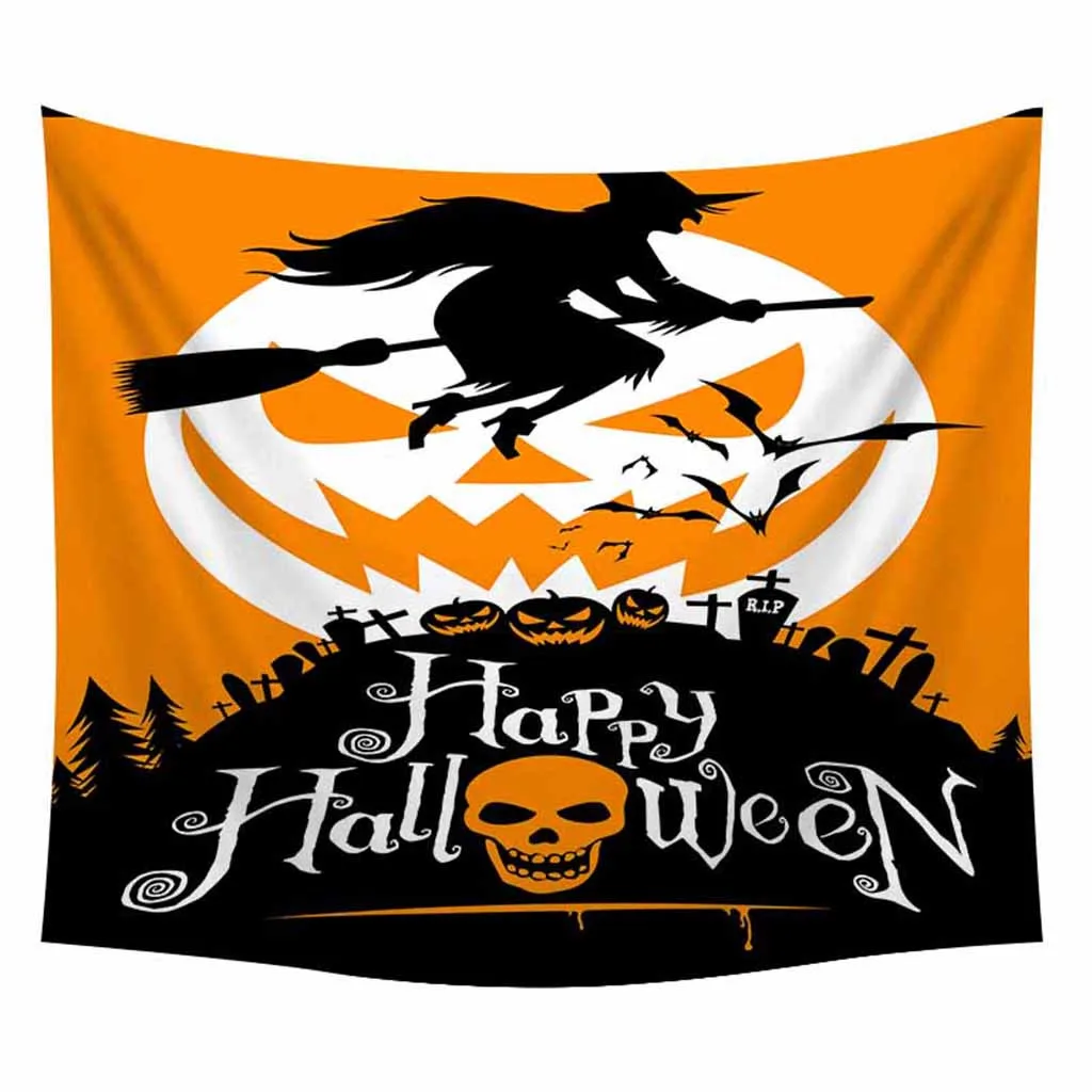 

Halloween Tapestry Pumpkins Tree Print Wall Hanging Tapestry Art Home Decoration W0809