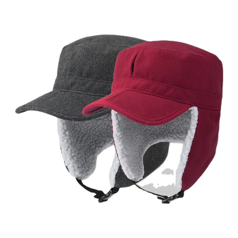 

Зимняя теплая шерстяная шапка-бомбер для мужчин и женщин, модная ветрозащитная Лыжная шапка с защитой ушей, флисовая утепленная шапка для пар