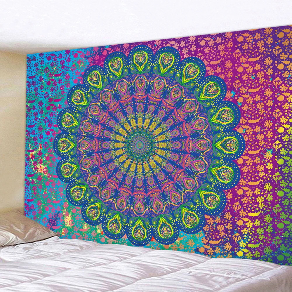 Indian mandala psychedelic scene home decoration tapestry tarot bohemian wall hanging yoga mattress bedroom wall decoration