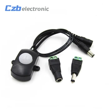 

DC 5V-24V 5A PIR Body Infrared Motion Sensor Trigger Switch With Male Female Power Jack Adapter For Motion-activated Lighting