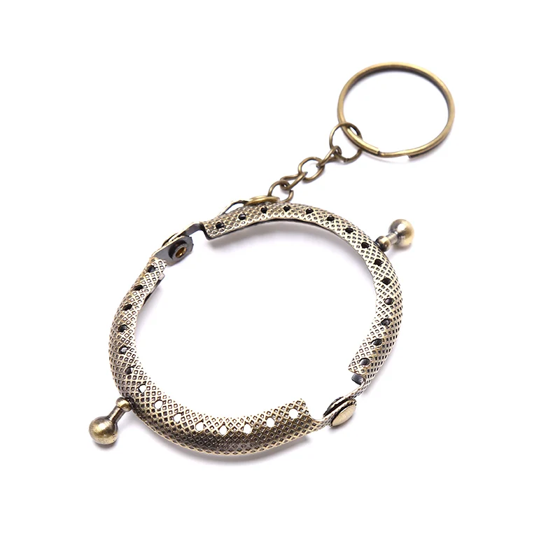 1 stück 5cm Geldbörse Metall Rahmen Mit Keychain DIY Gewölbte Rahmen Kuss Schloss Handwerk Brieftasche Zubehör Marke Neue praktische – Detail 2