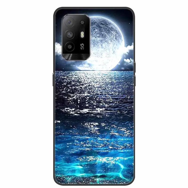 Cover TPU Marmo Viola Cover Oppo A5 SEAHAI Cover Per Oppo A94 5G, Custodia Protettiva Ultra Sottile Ed Elegante In Silicone TPU Flessibile, Glitter Modelli Colorful Cover Antiurto Case - Oro Verde