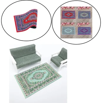 

Woven Hand Turkish Rugs Doll House Mini Carpet Mat Miniature Casa De Boneca For 1:12 Scale DIY Dollhouse Accessories Kit