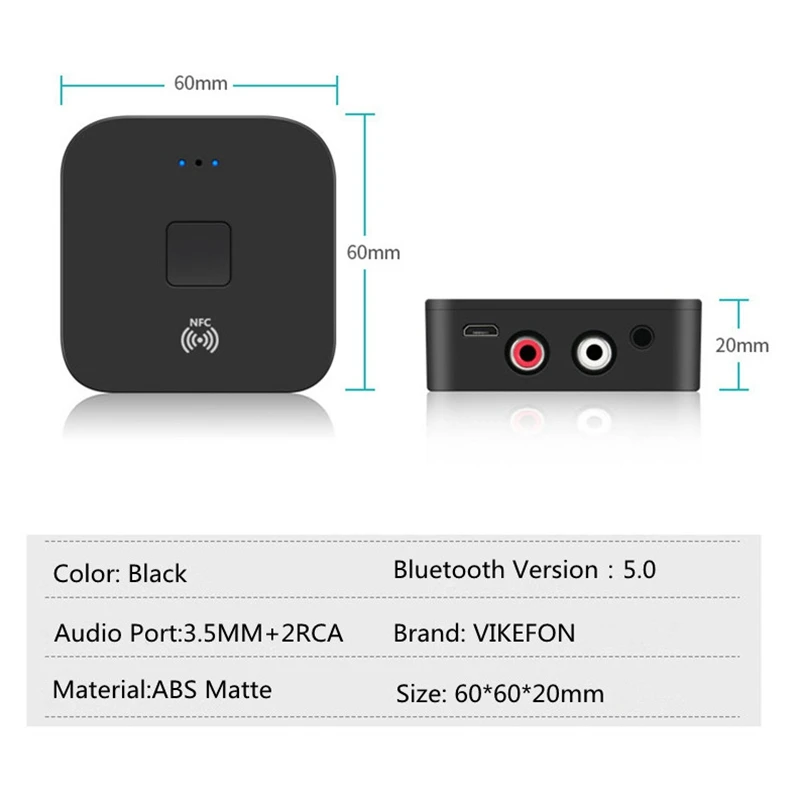 NFC Bluetooth 5,0 приемник 3,5 мм AUX RCA Jack Hifi беспроводной аудио адаптер автомобильный громкой связи