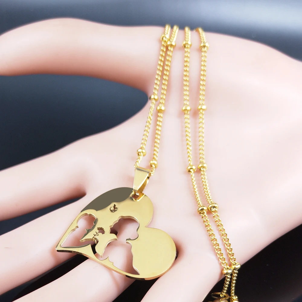Baby Mom Stainless Steel Necklace Women Gold Color Statement Necklaces Mother’s Day Gift Jewelry kettingen voor vrouwen N3111S01