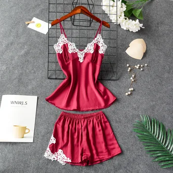 

Pink Summer Night Robe Sexy Women 2PC Strap Top Suit Sleepwear Sets Casual Pajamas Home Wear Nightwear Sleep Kimono Bath Gown