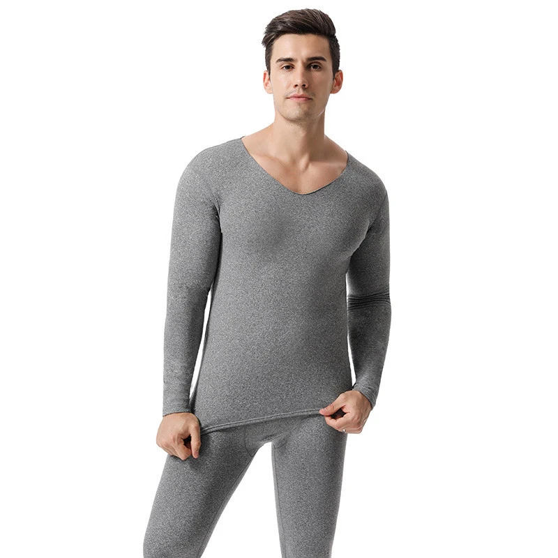Высокое качество long Johns Keep Warm Комплекты мужского нижнего белья для русских и европейских мужских термобелье - Цвет: Серый