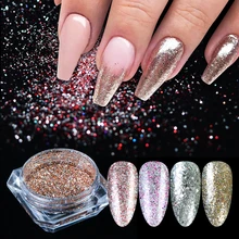 1 коробка Блестящий Платиновый лак для ногтей Блестящий Порошок Серебряный лазер Блестящий чешуйчатый Маникюр хромированный пигмент аксессуары для ногтей BEBG01-26-1