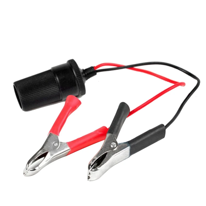 

New 12 Volt Battery Terminal Clip-on Cigar Cigarette Lighter Power Socket Adapter Plug Car Boat Van For Camping Free Shipping