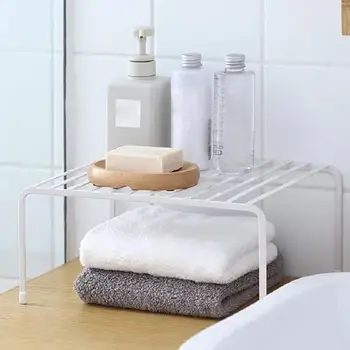 

Kitchen Bowl Dish Storage Shelf Single-layer Rack Retractable Cupboard Spice Bottle Bowl Pan Pot Storage Rack Organizer