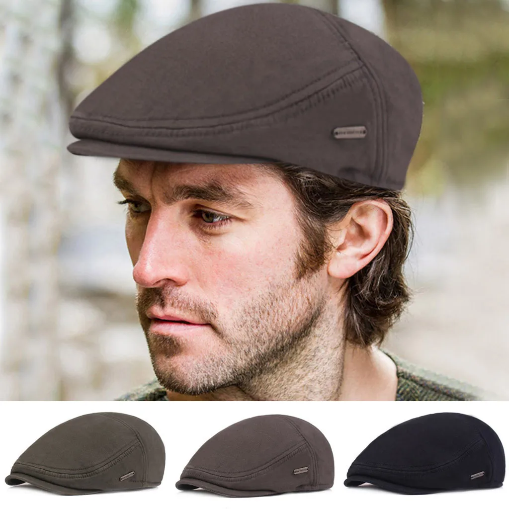 Хлопоковый берет Peaky Blinder мужские однотонные фетровые береты шапки зимние наушники теплый берет Регулируемая плоская кепка Кепка «Утконос» берет# H