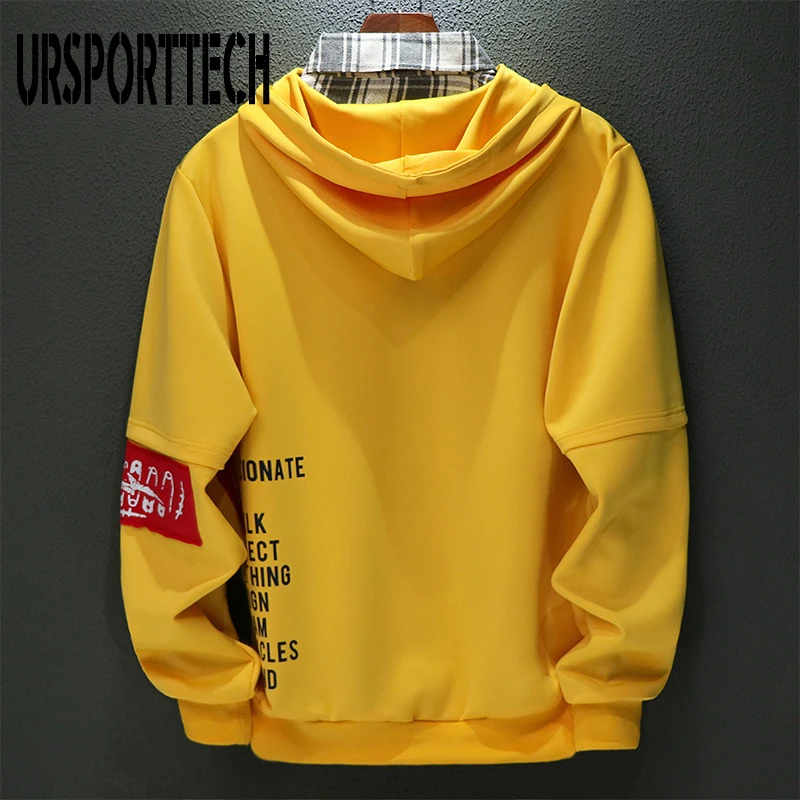  URSPORTTECH Brand New Men Hoodies Sweatshirts Men Letter Print Long Sleeve Hoodie Hip Hop Streetwea