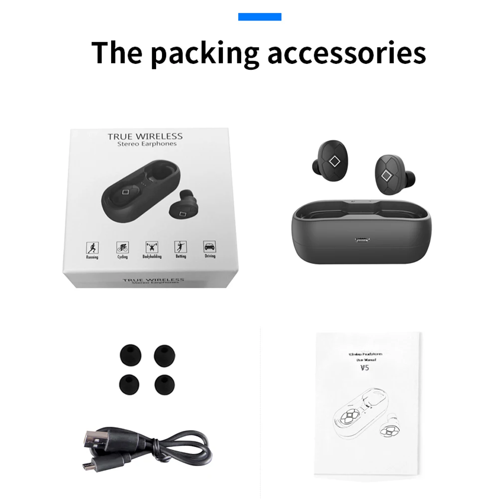 Настоящие беспроводные bluetooth наушники TWS 5,0 с микрофоном, водонепроницаемые наушники с шумоподавлением, гарнитуры для iOS Android телефона