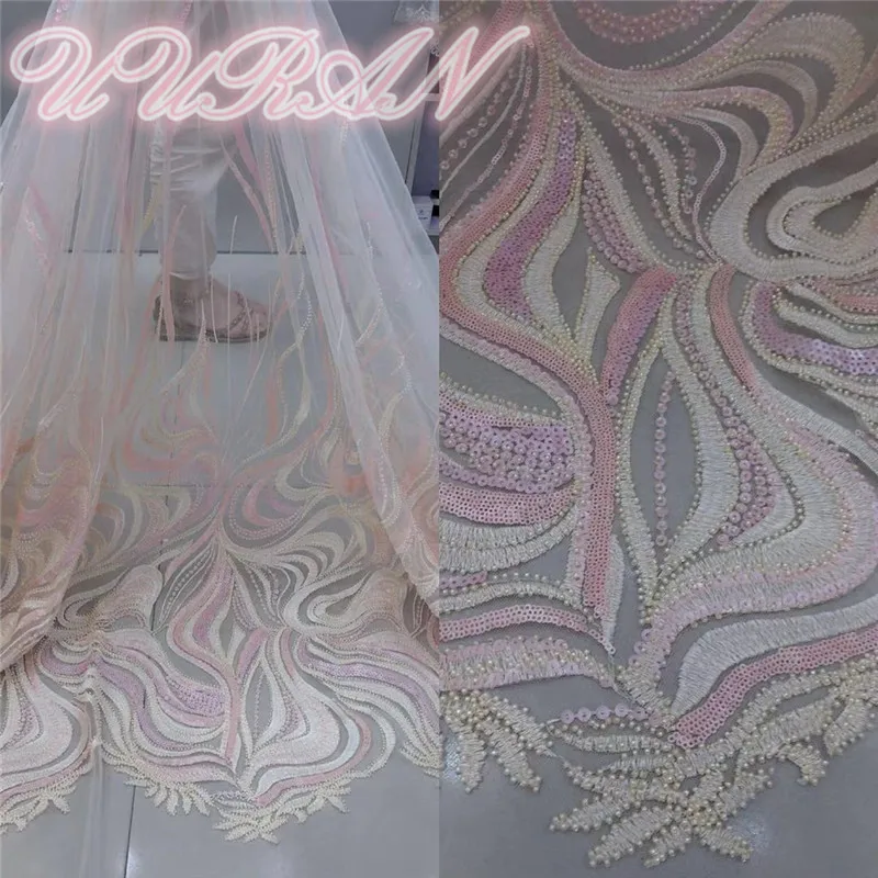 colour 2 Африканская Тюлевая сетчатая кружевная ткань с блестками ZH1862702 вышитое французское кружево швейцарская вуаль кружевная ткань - Цвет: colour 2