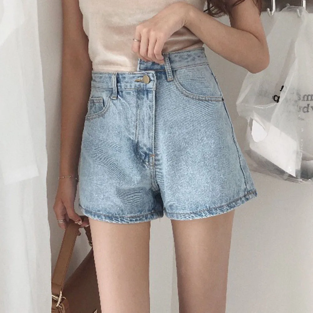 Повседневные женские джинсовые шорты с высокой талией тонкие летние Feminino Chic Hot Lady