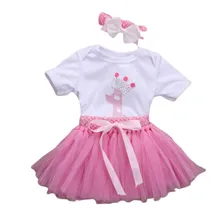 Emmaaby/комплект одежды из 3 предметов для маленьких девочек повязка на голову, бальная юбка-пачка с бантом и короной комбинезон, Подарочный наряд вечерние комбинезоны