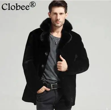 Меховое Стильное мужское зимнее пальто из искусственного меха норки Готическая