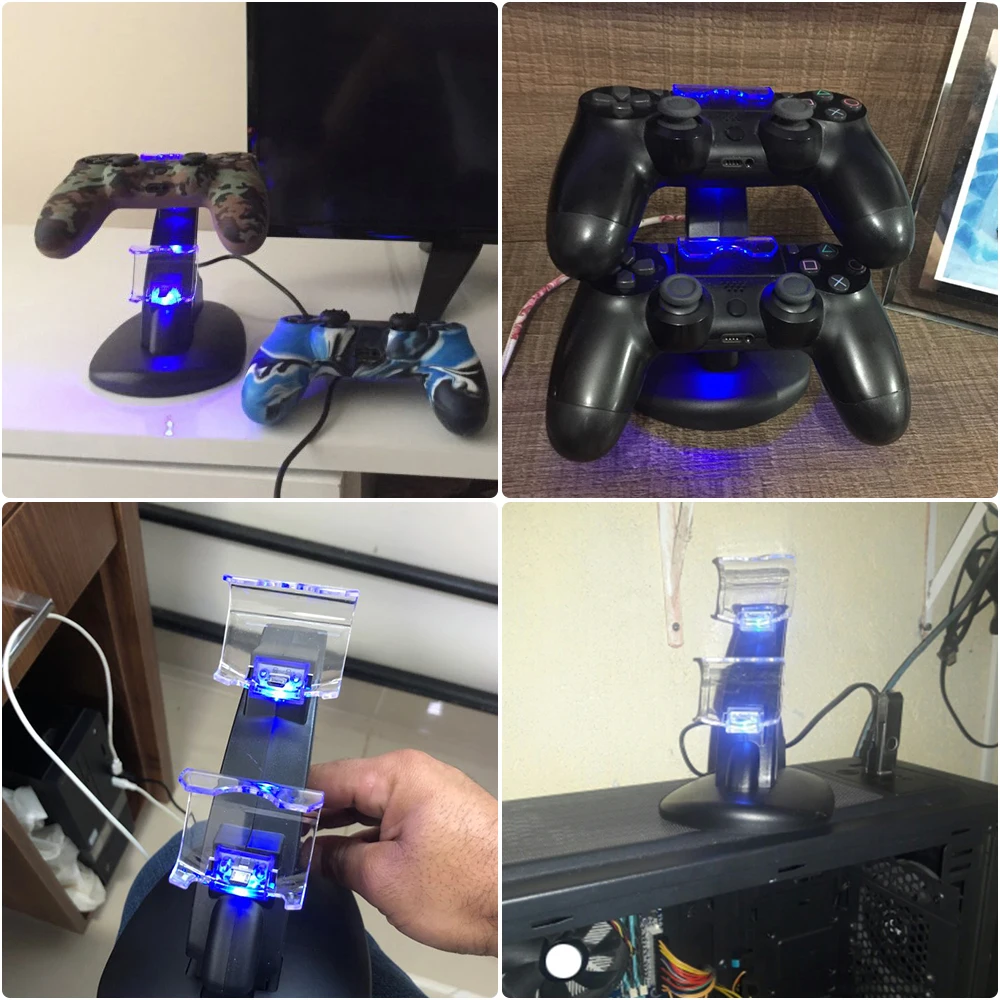 Контроллер Зарядное устройство Док-станция светодиодный двойной USB PS4 зарядная подставка Подставка для sony Playstation 4 PS4/PS4 Pro/PS4 тонкий контроллер