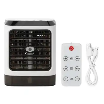 

Mini USB Air Conditioner Portable Home Office Air Cooler Humidifier with LED Light 3 Speeds Desktop Cooling Fan Air Conditioning