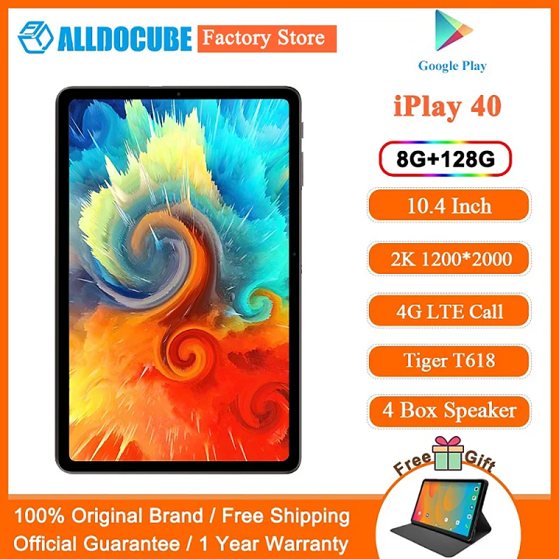 Alldocube iPlay 40 Tablet PC 8GB RAM 128GB ROM Unisoc Tiger T618 2000x1200 FHD 10.4 inch Screen Dual 4G LTE Android 10 ALLDOCUBE cheap android tablet