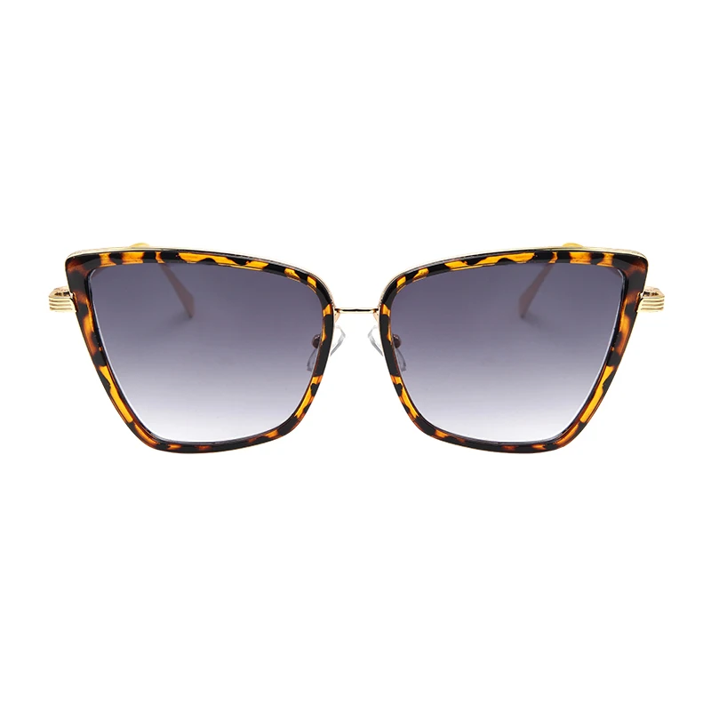 C2 Новые брендовые дизайнерские солнцезащитные очки Cateye, женские винтажные металлические очки, зеркальные ретро очки Lunette De Soleil Femme UV400 - Цвет линз: C2