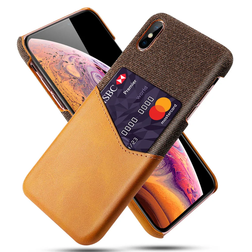 Для iPhone XS Max XR X XS 7 8 Plus Чехол для карт из искусственной кожи Бизнес чехол для iPhone 7 8 6 6S Plus X XS слоты для карт жесткий чехол