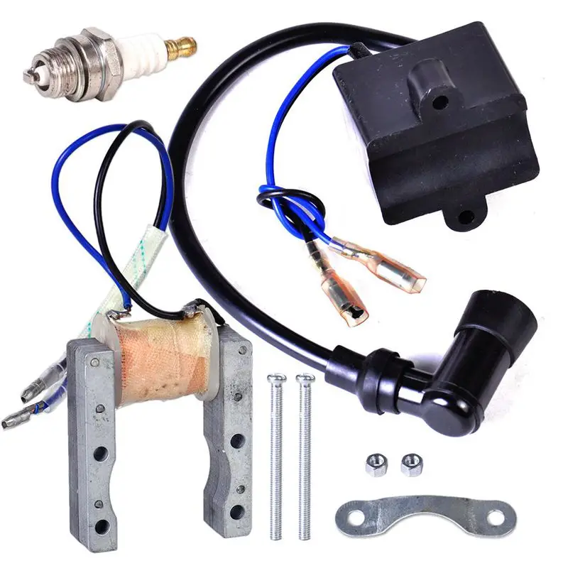

Ignition Coil + Magneto Stator coil + Sparkplug for 49cc 50cc 60cc 80cc 2 Stroke Engine Motor Motorized Bicycle Bike