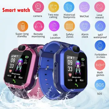 

2019 New Smart Watches Anti-lost Kids Tracker IPX7 Waterproof SOS Smart Watch Phone For Android IOS